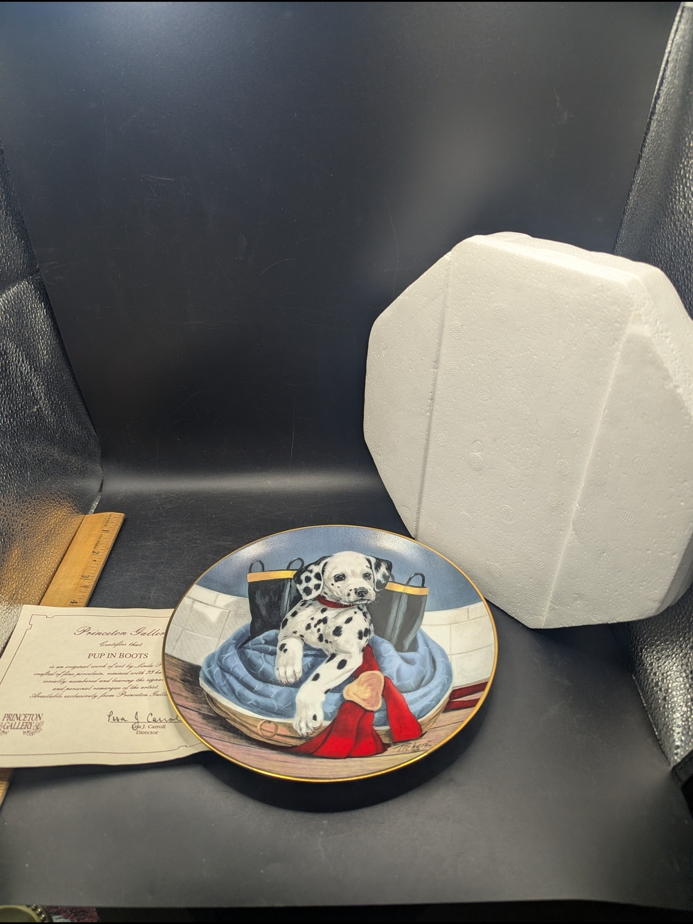 Vintage "Pup In Boots” Princeton Gallery Plate Numbered Commemorative Limited Ed